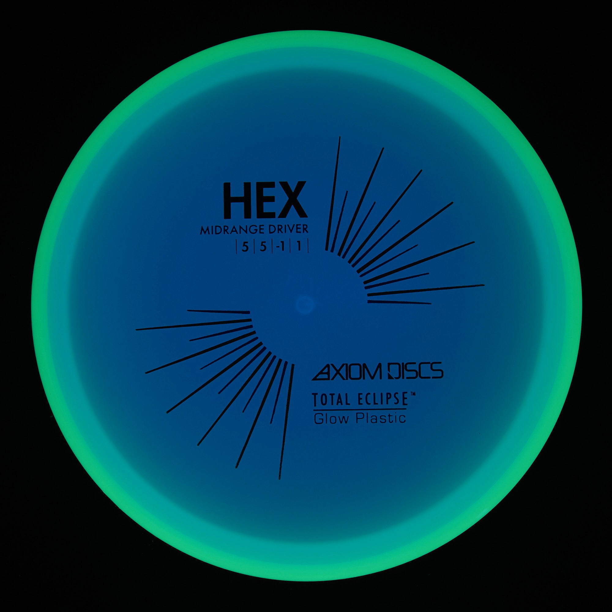 Axiom Hex - Total Eclipse Blue Core Yellow Rim 178g | Style 0049
