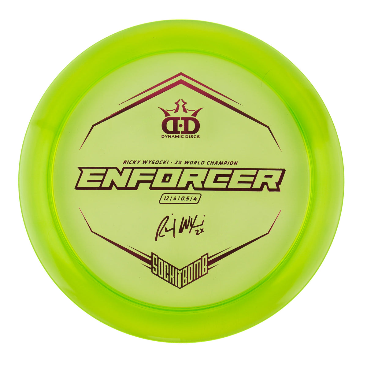 Dynamic Discs Enforcer Ricky Wysocki Sockibomb LucidX 174g Style Disc Golf