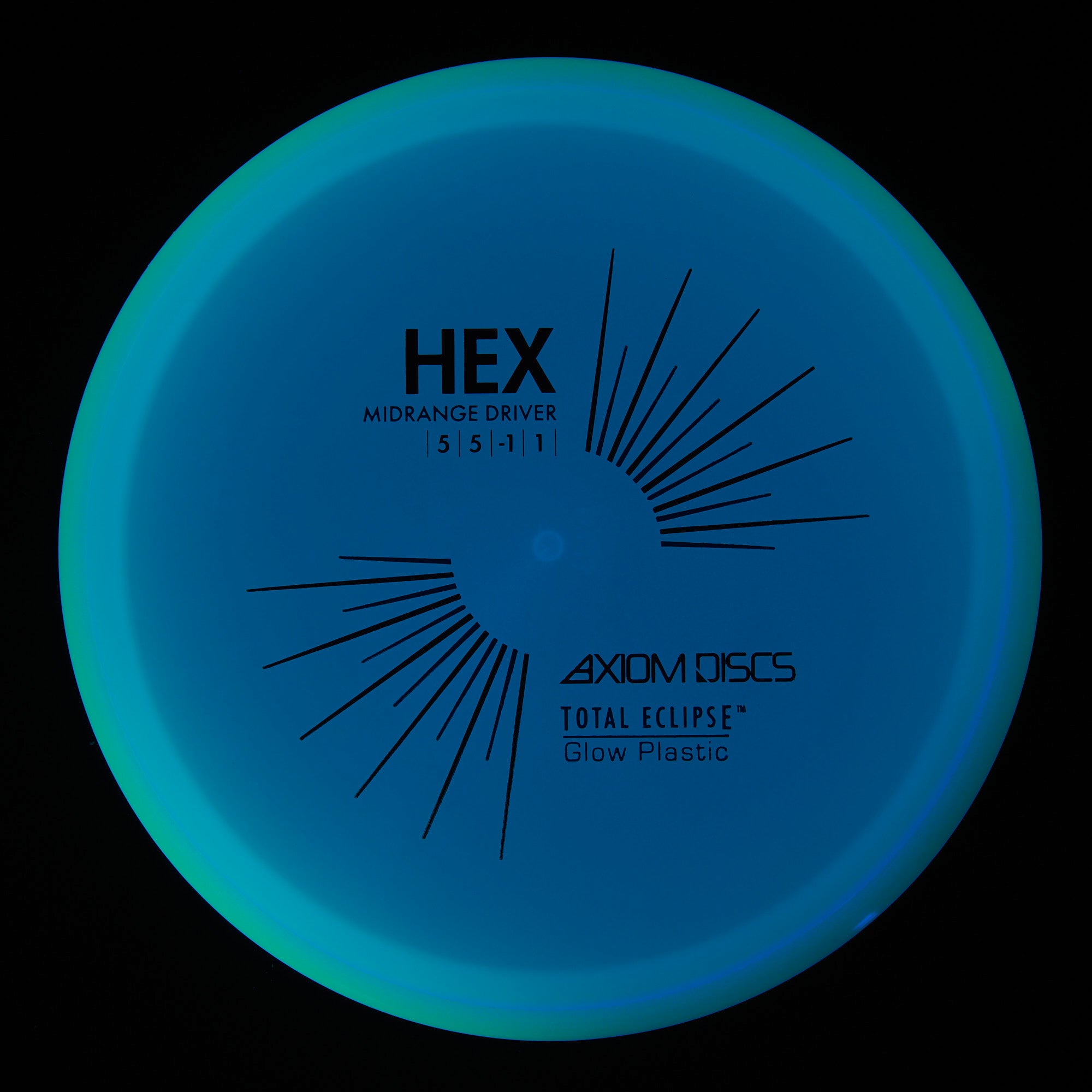 Axiom Hex - Total Eclipse Blue Core Green Rim 180g | Style 0005