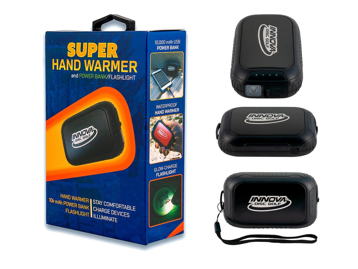 Innova - Super Hand Warmer & Power Bank/Flashlight - Black